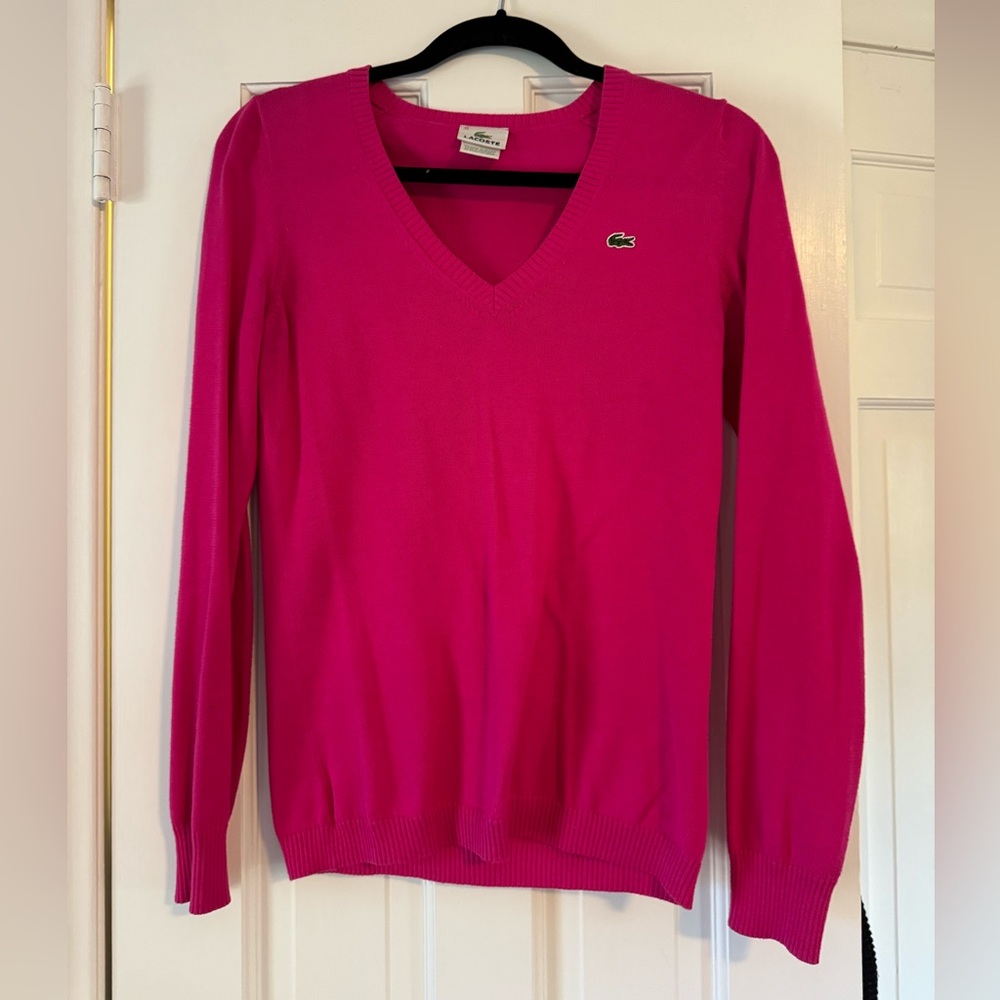 Hot pink Lacoste sweater